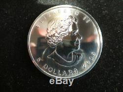 2006 Roll of 20 Canadian Silver Maple Leafs 1 oz. 99.99% Fine Silver BU Coins