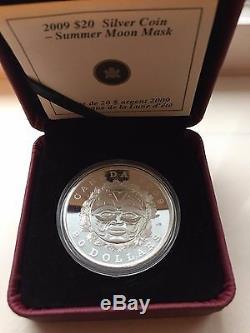 2009 RCM Summer Moon Mask SIlver Coin $20 Royal Canadian Mint