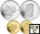2010 Set 2 Piedfort Reverse-proof Coins 1oz Silver & 1/5oz Gold Ml. 9999(12728)nt