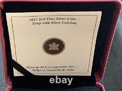 2011 $20 Fine Silver Coin Tulip With Glass Ladybug Numbered/5000 VERY NICE