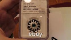 2011 Canada May Birthstone Emerald Swarovski Crystal $3 1/4 Oz Silver Ngc Pr69