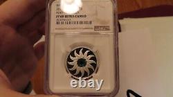 2011 Canada May Birthstone Emerald Swarovski Crystal $3 1/4 Oz Silver Ngc Pr69