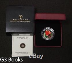 2011 Royal Canadian Mint $20 Fine Silver Coin Tulip with Ladybug, Murano Glass