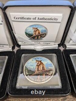2012 $5 Canada 4-Coin Set 1 oz 9999 Silver Wildlife Series Full Color Edition