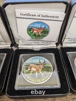 2012 $5 Canada 4-Coin Set 1 oz 9999 Silver Wildlife Series Full Color Edition