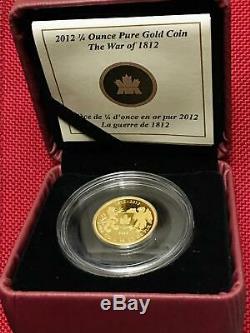 2012 Canada 1/4 oz Pure Gold'The War of 1812' $10 Coin Mintage 2,000 Box/COA