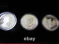 2012 Canada $20 Pure Silver 3 coin set Queen's Diamond Jubilee RCM BOX & COAs