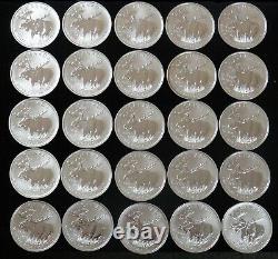 2012 Silver Canada Roll (25) Moose Wildlife Choice Mint State Coins