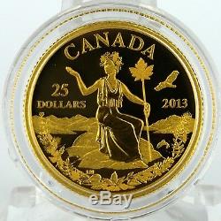 2013 $25 Canada An Allegory 1/4 oz. Pure Gold Coin Iconic Miss Canada