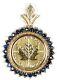 2013 Canada 1/10oz Gold Maple Leaf In Sapphire Accented Bezel Necklace Pendant