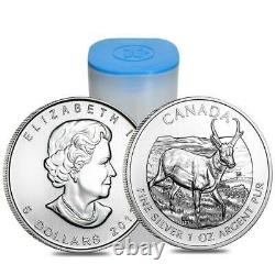 2013 Canada 1 oz. Silver Wildlife series Pronghorn Antelope Tube x 25 coins 9999