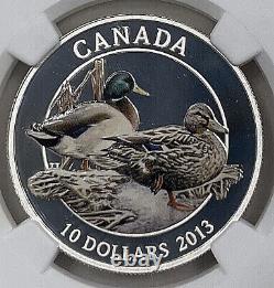 2013 Canada DUCKS OF CANADA Mallard $10 Silver Proof NGC PF70 UC Pop 6