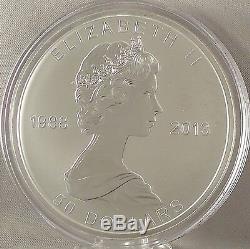 2013 Maple Leaf 5 oz. $50 Pure Silver Reverse Proof 25th Anniversary, ONLY 2,500