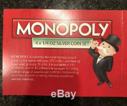 2013 RCM Niue New Zealand Mint 4 Silver Coin Monopoly Set Monopoly House Display
