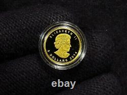 2014 1/10 Oz Canada Gold ELEPHANT. 9999 FINE IN CAP (1 COIN)