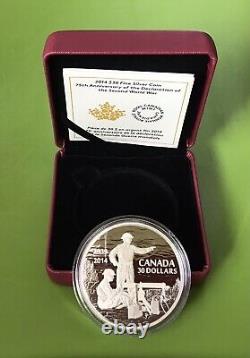 2014 $30 2 oz. Fine Silver Coin Declaration Of The Second World War