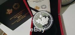 2014 $50 Maple Leaves 5 oz Fine Silver High Relief Proof Coin Mintage 2,500
