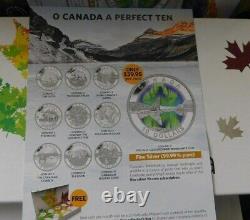 2014 O Canada `s breathtaking natural landscapes and wildlife $ 10 FINE SILVER C