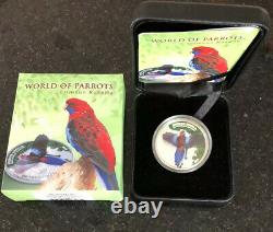 2014 RCM $5 Silver 3D Birds Series coin #1 Niue Cook Islands Crimson Parrot