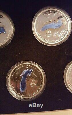 2014 RCM The Great Lakes $20 Fine Silver 5 Coin Set with Map
