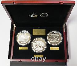 2015 $125 Silver Coin 3 pcs Conservation Box Set Crane Fox Narwhal 500 g 9999 Ag