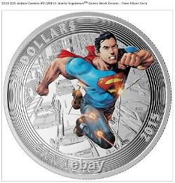 2015 $20 ACTION COMICS #1, 2, 28 Set of 3 Superman Coins Pure Silver