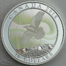2015 $20 Story of the Northern Lights The Raven 99.99% Pure Silver Hologram
