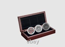 2015 $25 Fine Silver 3 Coin Set Singing Moon Mask, Ultra-High Relief Coins