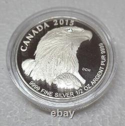 2015 Bald Eagle Canadian Fine Silver Fractional 4 Coin Set COA with Wood Box