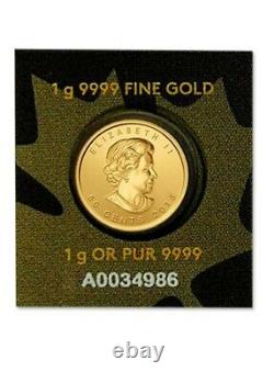 2015- Canada 1 Gram. 9999 Gold Maple Leaf 50 Cent Coin