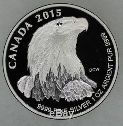 2015 Royal Canada Mint Silver Fractional Set Bald Eagle 4 Coins Total Coa Box