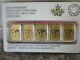 2016 1/10 Oz $25 Gold Bars, Royal Canadian Mint, 5 In A Package, Never Opened
