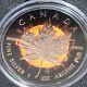 2016 1 Oz Canadian Maple Leaf Silver Coin Ruthenium Finish And Rose Gold