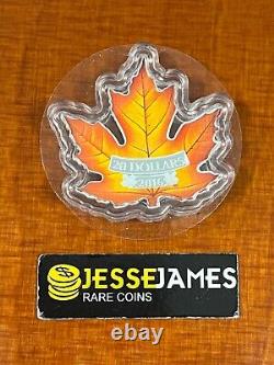 2016 $20 1 Oz Canada Silver Proof Colourful Maple Leaf In Mint Packaging