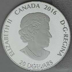 2016 $20 Canadiana Kaleidoscope Polar Bear, 60mm 1 oz. Silver Color Proof Coin