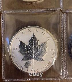 2016-2017 Maple Leaf Wolf Bear Cougar Moose Privy 1oz. 9999 Silver coins Canada