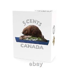 2016 5c Coloured Big Coins Beaver Pure Silver Coin Royal Canadian Mint