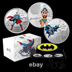 2016 Canada $20 3x Coin set 1oz. 9999 Silver Superman Wonder Woman Batman DC