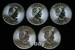 2016 Canada Mint Roll (25) Silver Maple Leaf $5 GEM BU