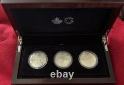 2016 RCM Reflections of Wildlife 3-Coin. 9999 Silver Set with Case & COAs PRISTINE