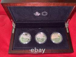 2016 RCM Reflections of Wildlife 3-Coin. 9999 Silver Set with Case & COAs PRISTINE