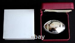 2017 CANADA $25 FOOTBALL SHAPED & CURVED 1 Oz. Coin 99.99 PURE SILVER withCOA&Box