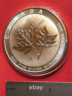 2017 Canada 10 oz 9999 Fine Silver Magnificent Maples $50 BU Coin in Capsule