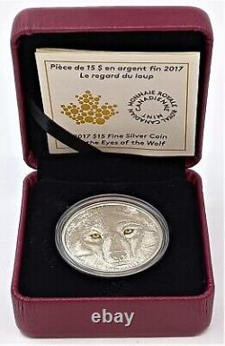 2017 Canada $15 999 Fine Silver Coin In The Eyes Of The WOLF with Box and COA 2128