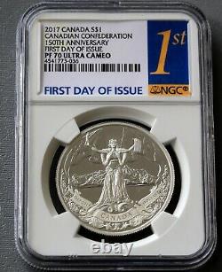 2017 Canada 150th Anniv Confederation First Day Issue Ngc Pf70