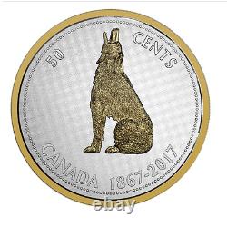 2017 Canada 50 Cents Howling Wolf Big Coin 5 oz. Fine Silver