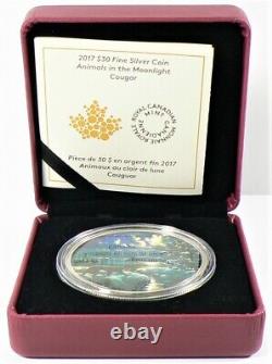 2017 Canada Cougar Animals of the Moonlight $30 Dollars Silver with Case #14861