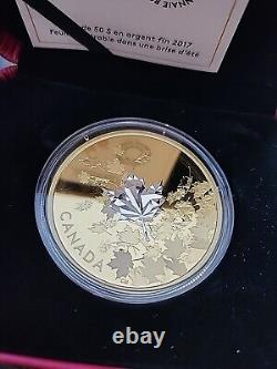 2017 Canada Fine Silver Coin $50 Whispering Maple Leaves! Low Mintage 3500