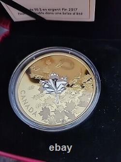 2017 Canada Fine Silver Coin $50 Whispering Maple Leaves! Low Mintage 3500