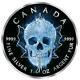 2017 Canada Ice Skull Maple Leaf Ruthenium & Colorized 1 Oz. 9999 Silver Coin